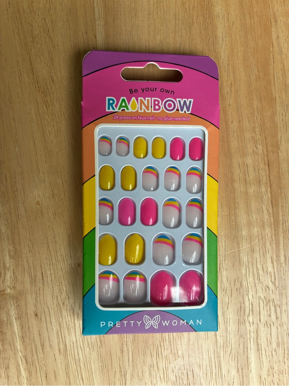Pretty Woman Be Your Own Rainbow Kids Press On Nails 24 Pc - Picture 3 of 3